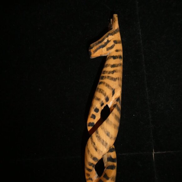 Hand Carved GIRAFFE WOODEN SPOON & FORK (Salad Servers) - Picture 6 of 7